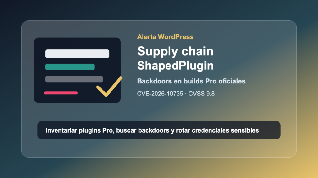 Alerta supply chain ShapedPlugin para WordPress